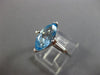 ESTATE 2.25CT DIAMOND & AAA BLUE TOPAZ 14K WHITE GOLD 3D 3 STONE ENGAGEMENT RING