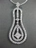 ESTATE 1.84CT ROUND & PRINCESS DIAMOND 18KT WHITE GOLD 3D TEAR DROP LOVE PENDANT