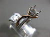 ESTATE WIDE .15CT DIAMOND 14KT WHITE & ROSE GOLD 3D SEMI MOUNT ENGAGEMENT RING