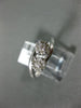 ESTATE .25CT DIAMOND 14KT WHITE GOLD DOUBLE FLOWER CLUSTER CRISS CROSS LOVE RING