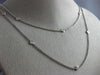 ESTATE EXTRA LARGE 1.30CT DIAMOND 14KT WHITE GOLD 15 STONE BY THE YARD NECKLACE