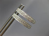 ESTATE .50CT DIAMOND 14K WHITE GOLD 3D CLASSIC TWO ROW OVAL HUGGIE HOOP EARRINGS