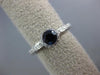 ESTATE .97CT DIAMOND & AAA SAPPHIRE 18KT WHITE GOLD 3D FILIGREE ENGAGEMENT RING