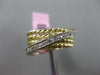 ESTATE .36CT DIAMOND 14KT WHITE & YELLOW GOLD 3D MULTI ROW CRISS CROSS LOVE RING