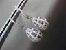 ESTATE LARGE .30CT DIAMOND 14KT WHITE GOLD 3D TEAR DROP BASKET HANGING EARRINGS