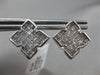 ESTATE LARGE 1.75CT DIAMOND 14KT WHITE GOLD 3D 4 CLOVER FLOWER CLIP ON EARRINGS