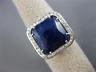 ESTATE LARGE 5.52CT DIAMOND & AAA SODALITE 14KT WHITE GOLD 3D OPEN FILIGREE RING