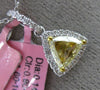 ESTATE .94CT WHITE & FANCY YELLOW DIAMOND 18KT 2 TONE GOLD HALO TRILLION PENDANT