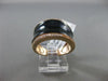 ESTATE WIDE .18CT DIAMOND 14KT ROSE GOLD 3D BLACK ENAMEL CONCAVE RING 13mm WIDE