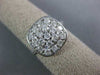 ESTATE WIDE 1CT DIAMOND 14KT WHITE GOLD CLUSTER SQUARE HAMMERED ANNIVERSARY RING