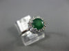ESTATE .90CT DIAMOND & AAA EMERALD 14KT WHITE GOLD 3D FLOWER CLASSIC LOVE RING