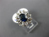 ESTATE WIDE 1.20CT DIAMOND & AAA SAPPHIRE 14KT WHITE GOLD OVAL FLOWER FUN RING