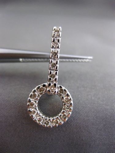 ESTATE .44CT ROUND DIAMOND 14KT WHITE GOLD 3D CIRCLE OF LIFE HANGING EARRINGS