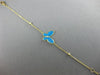 ESTATE LARGE .08CT DIAMOND & AAA TURQUOISE 18KT ROSE GOLD 3D BUTTERFLY BRACELET