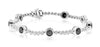 4.90CT WHITE & BLACK DIAMOND 18K WHITE GOLD 3D BEZEL CLASSIC TENNIS BRACELET