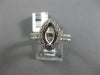 ESTATE LARGE .68CT DIAMOND 14K WHITE GOLD 3D MARQUISE SEMI MOUNT ENGAGEMENT RING