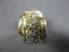 ESTATE EXTRA LARGE 1.5CT ROUND CUT DIAMOND 14K YELLOW GOLD CLUSTER COCKTAIL RING