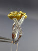 ESTATE .94CT WHITE & FANCY YELLOW DIAMOND 14KT 2 TONE GOLD ROUND OVAL LOVE RING