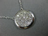 ESTATE LARGE .63CT ROUND DIAMOND 14KT WHITE GOLD 3D CLUSTER CIRCULAR NECKLACE
