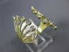 ESTATE LARGE .35CT DIAMOND 14K YELLOW GOLD 3D CLASSIC FLOWER FRIENDSHIP FUN RING