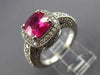 ESTATE LARGE 4.54CT DIAMOND & AAA RUBY 14KT WHITE GOLD 3D ENGAGEMENT RING #26407