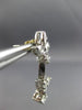ANTIQUE 1.15CT DIAMOND 18KT WHITE GOLD 3D FLOWER LEAF HANGING EARRINGS #9453
