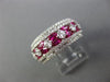 ESTATE WIDE 2.08CT DIAMOND & AAA RUBY 18KT WHITE GOLD MULTI ROW ANNIVERSARY RING