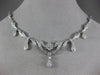 ESTATE 1.58CT DIAMOND 14KT WHITE GOLD 3D FILIGREE V SHAPE CHANDELIER NECKLACE