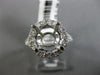ESTATE LARGE 1.04CT DIAMOND 14KT WHITE GOLD 3D HALO SEMI MOUNT ENGAGEMENT RING