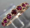 ESTATE .57CT AAA RUBY 14KT ROSE GOLD MILGRAIN 9 STONE WEDDING ANNIVERSARY RING