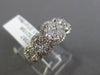 ESTATE 1.07CT ROUND DIAMOND 18KT WHITE GOLD 3D CLUSTER HALO CLASSIC WEDDING RING