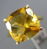 ESTATE LARGE 3.0CT AAA CUSHION CUT CITRINE 14KT YELLOW GOLD 3D ENGAGEMENT RING
