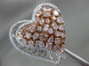 ESTATE EXTRA LARGE 3.48CT WHITE & PINK DIAMOND 18KT WHITE & ROSE GOLD HEART RING