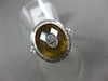 ESTATE LARGE 4.45CT DIAMOND & AAA CITRINE 14KT WHITE GOLD OVAL HALO ETOILE RING