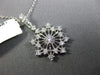 ESTATE .44CT ROUND DIAMOND 18K WHITE GOLD 3D CLASSIC SNOW FLAKE FLOATING PENDANT