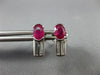 ANTIQUE 1.21CT DIAMOND & AAA RUBY 14KT WHITE GOLD 3D OVAL STUD EARRINGS #16051