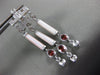 LARGE 1.60CT DIAMOND & GARNET & MOTHER OF PEARL 14KT WHITE GOLD HANGING EARRINGS