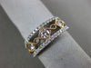 ESTATE WIDE .87CT DIAMOND 18KT WHITE & ROSE GOLD 3/4TH ETERNITY ANNIVERSARY RING