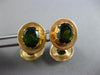 ANTIQUE LARGE 8.0CT AAA GREEN TOURMALINE 14KT ROSE GOLD 3D OVAL MENS CUFFLINKS