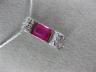 ANTIQUE 1.27CT DIAMOND & AAA RUBY 18KT WHITE GOLD 3D BAR SLIDE PENDANT #11254