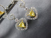 ESTATE 1.57CT WHITE & FANCY YELLOW DIAMOND 18KT TWO TONE GOLD 3D HEART EARRINGS