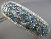 WIDE 20.44CT DIAMOND & AAA AQUAMARINE 18K WHITE GOLD 3D MULTI ROW CLUSTER BANGLE