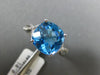 LARGE 3.56CT DIAMOND & AAA BLUE TOPAZ 14K WHITE GOLD 3D INFINITY ENGAGEMENT RING