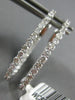 ESTATE LARGE 1.50CT DIAMOND 14KT WHITE GOLD 3D DOUBLE SIDED HOOP HUGGIE EARRINGS