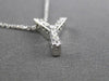 ESTATE .20CT DIAMOND 14KT WHITE GOLD 3D " Y " INITIAL FLOATING PENDANT #13039