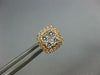 ESTATE .68CT DIAMOND 18KT WHITE GOLD CLUSTER SQUARE HALO CLASSIC STUD EARRINGS