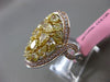 ESTATE LARGE 4.15CT INTENSE FANCY DIAMOND 18KT TRI GOLD OVAL INFINITY LOVE RING