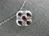 ESTATE .18CT DIAMOND & AAA RUBY 14KT WHITE GOLD 3D FLOWER SQUARE FUN PENDANT