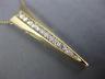 ESTATE LARGE & LONG .50CT DIAMOND 14KT YELLOW GOLD 3D JOURNEY V SHAPE NECKLACE