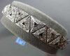 ESTATE WIDE 2.76CT DIAMOND 18K WHITE GOLD 3D TRIANGULAR FILIGREE TENNIS BRACELET